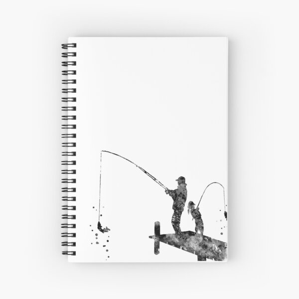 Daddy's little fishing buddy, fisherman, father and daughter fishing  Spiral Notebook for Sale by Rosaliartbook
