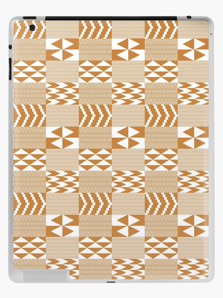 Gold and White Kente Cloth Seamless Pattern - Beautiful Kente cloth  repeating pattern design Stock Vector