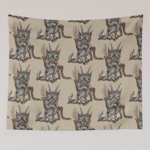 Item preview, Krampus Kitty (with chains) designed and sold by justteejay.