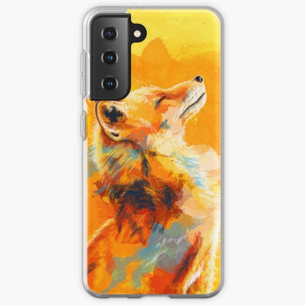 Blissful Light - Fox illustration, animal portrait, inspirational Samsung Galaxy Soft Case