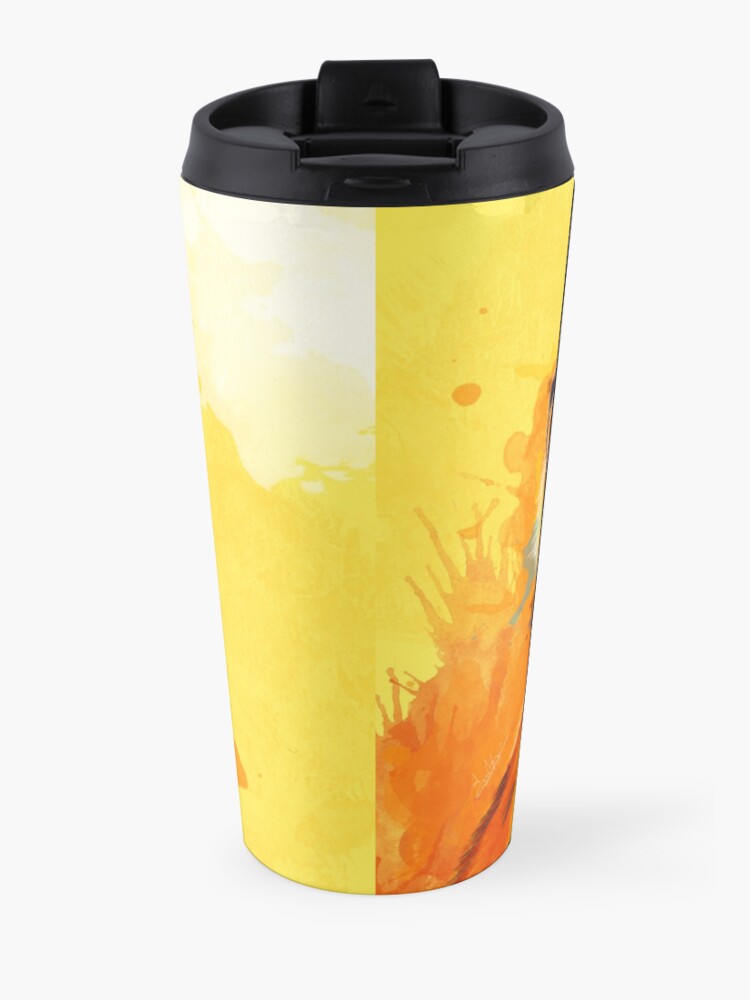 Alternate view of Blissful Light - Fox illustration, animal portrait, inspirational Travel Mug