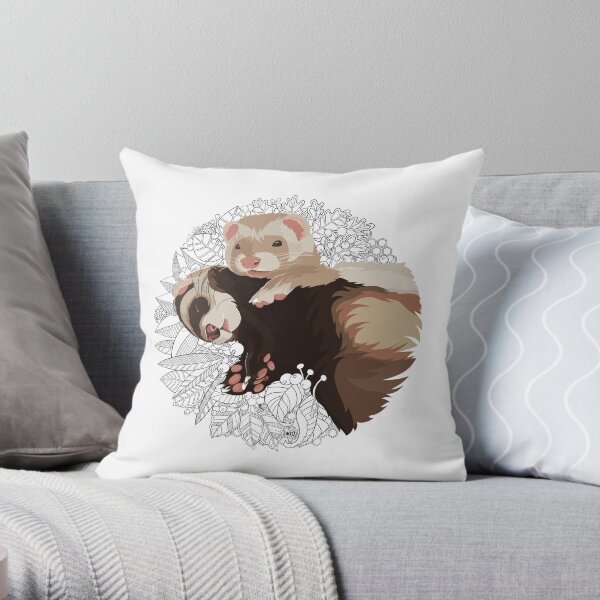 Ferret Art #2 - ElinationART Throw Pillow