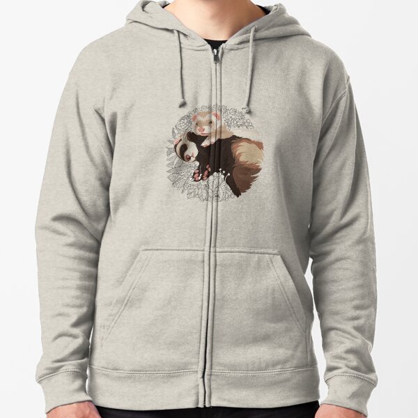 Arte del hurón # 2 - ElinationART Sudadera con capucha y cremallera