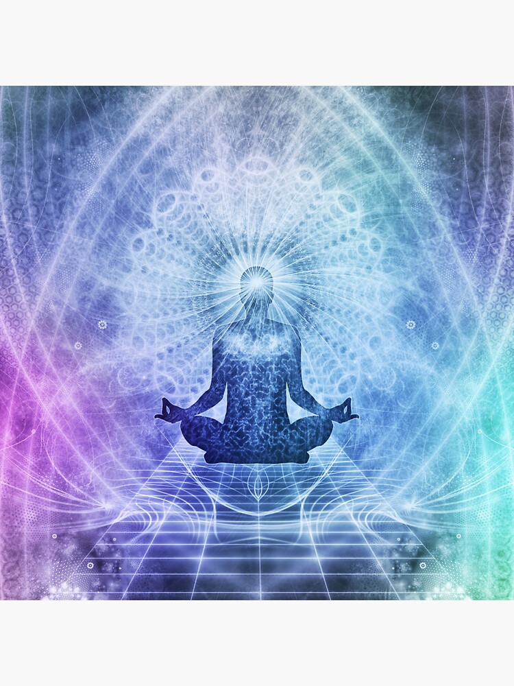 "Meditation Psychedelic Art" Sticker by PsyBuddy Redbubble