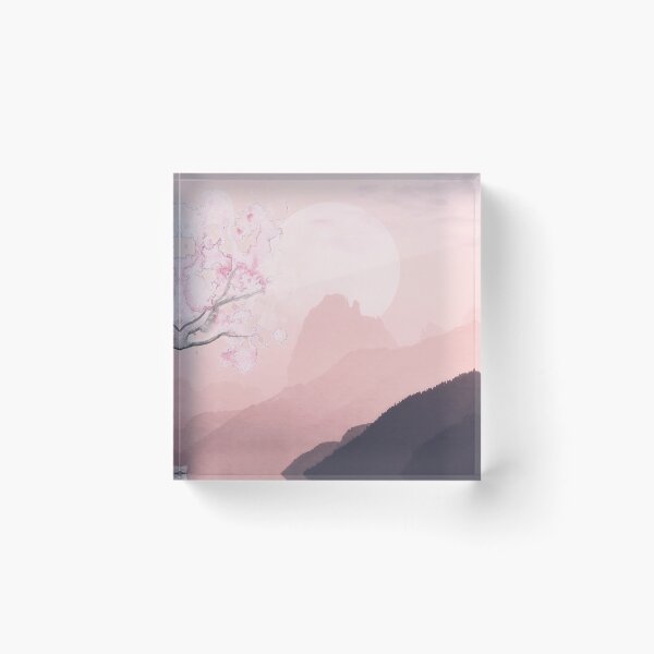 Item preview, Blossoming tree in Rosaner landscape with mountains in the background. designed and sold by Tobiasp.