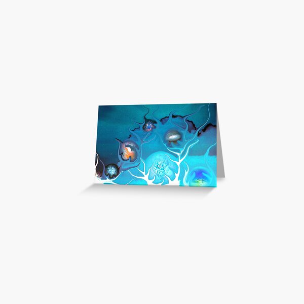 blue bubbleworld Greeting Card