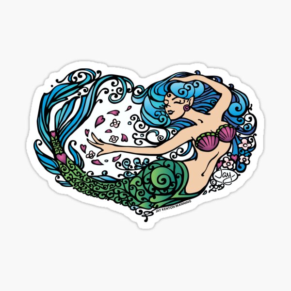 Heart of a Mermaid- Color- Light Sticker