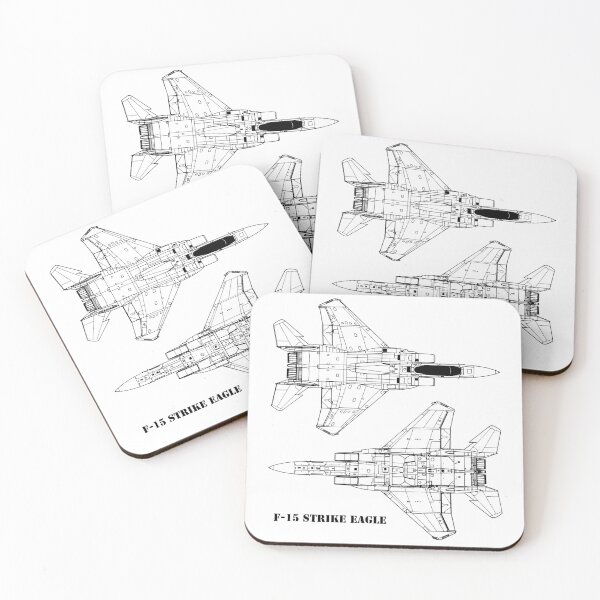 Item preview, F-15 Strike Eagle - Fighter Aircraft technical blueprint drawing designed and sold by BERGULATOR.
