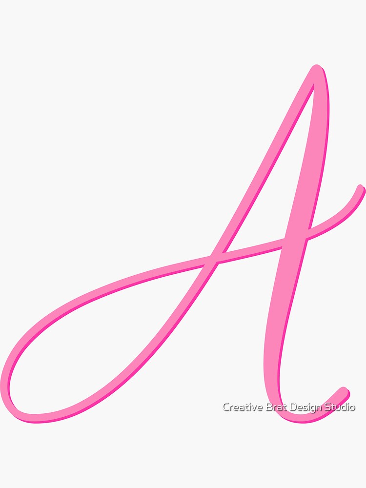 Pink A - Initial A - Sticker