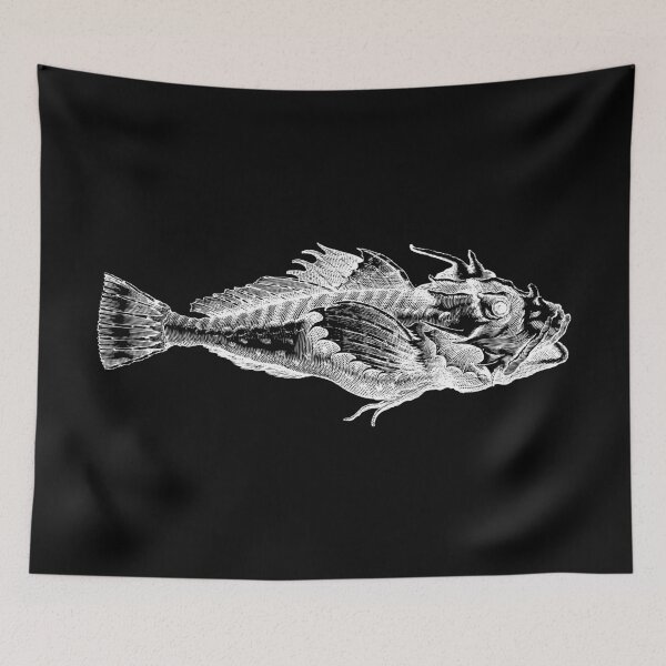 Item preview, Bone Fish Drawing (Black) Antique Fine Art Illustration designed and sold by freshlypeeled.