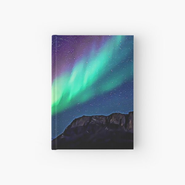 Aurora Borealis Yoga Tree Pose Hardcover Journal for Sale by