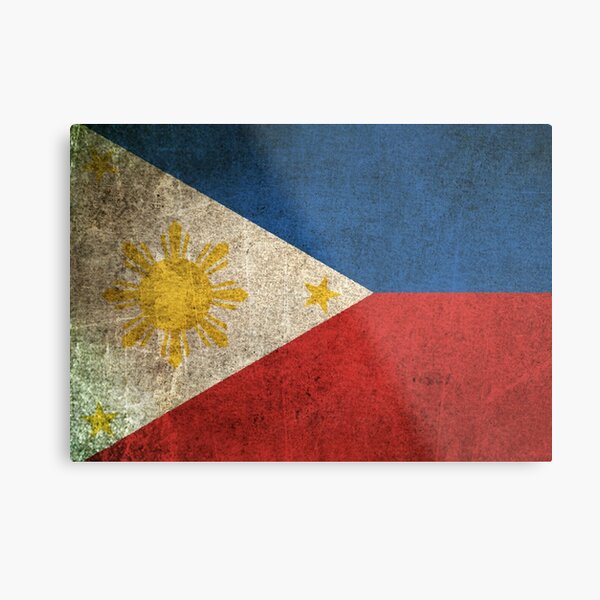 Old and Worn Distressed Vintage Flag of The Philippines Metal Print