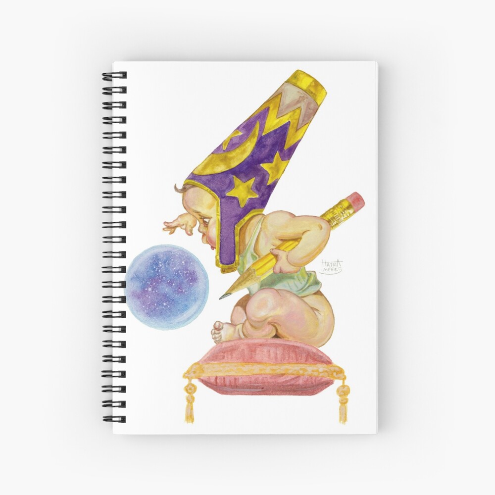Watercolor Wizard Baby Spiral Notebook