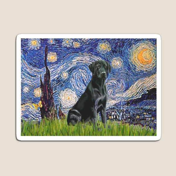 Black Labrador Retriever #1 in Starry Night Magnet