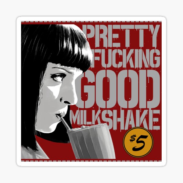 Mia Wallace Pulp Milkshake Sticker