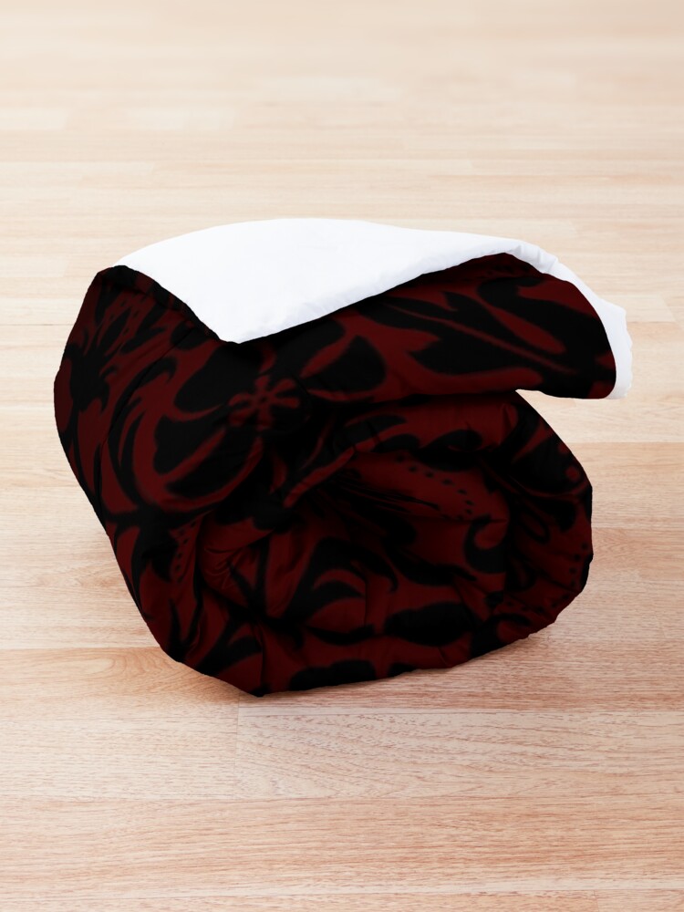 Alternate view of Dark Red and Black Damask Pattern Comforter