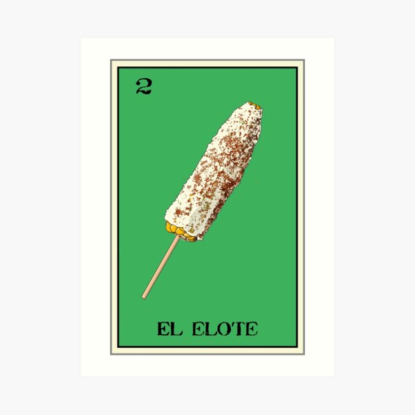 El Elote Loteria Design Art Print