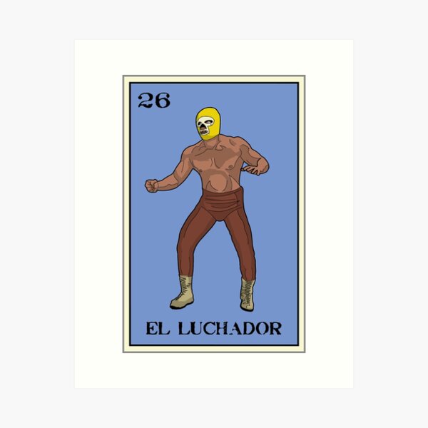 Item preview, El Luchador Loteria Design designed and sold by The Great Land of Snark!.