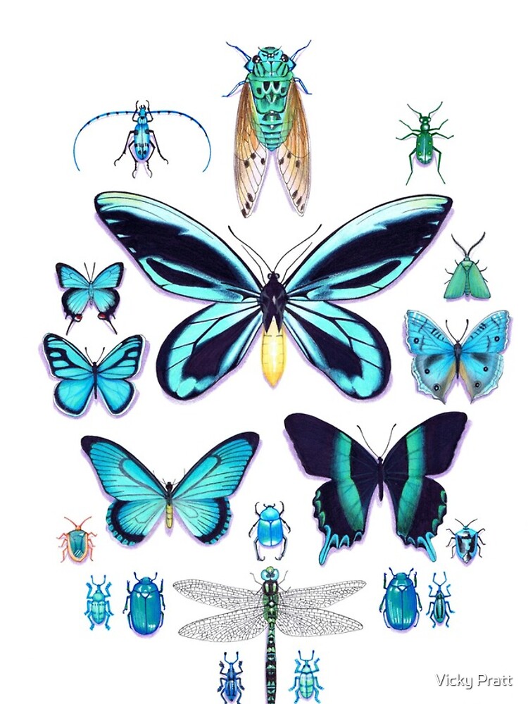 Thumbnail 4 of 4, iPhone Case, Teal Insect Collection designed and sold by TurtleVelocity.