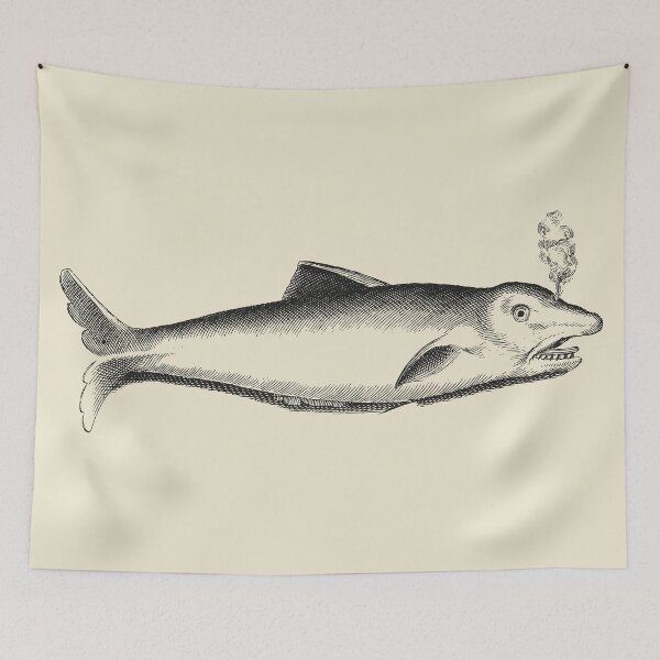 Item preview, Breathing Fish Antique Drawing | Ancient Fine Art Illustration  designed and sold by freshlypeeled.