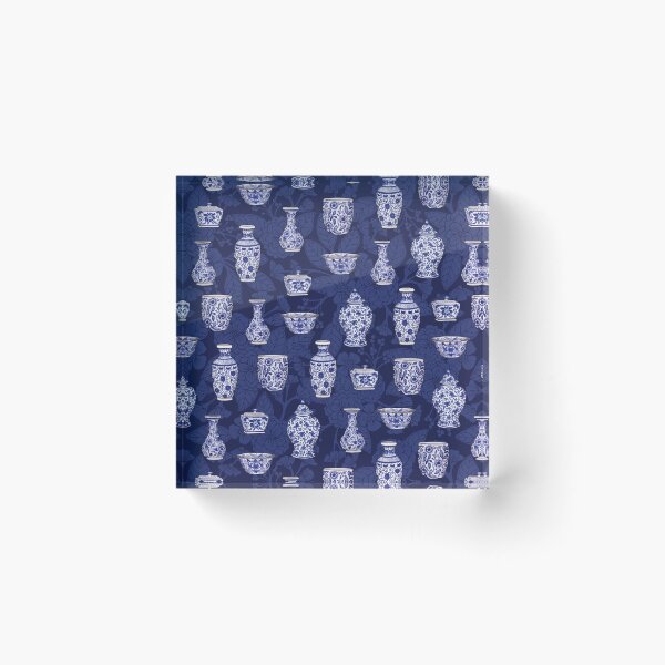 Item preview, Blue and White Chinoiserie/ Delftware Pottery Pattern designed and sold by somecallmebeth.