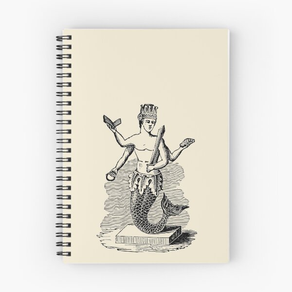 Item preview, Merman Prince Antique Drawing | Ancient Fine Art Illustration designed and sold by freshlypeeled.