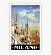 Milano Italy Vintage Travel Poster Restored Sticker