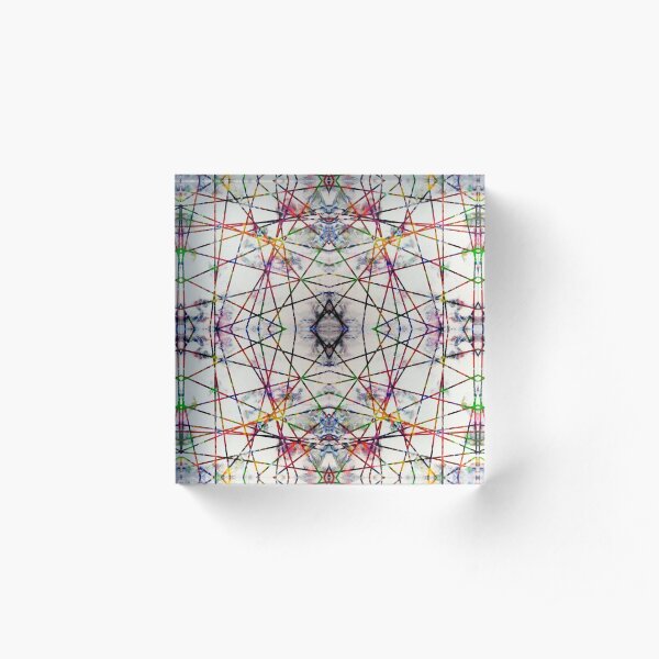 mirrored rainbow lasers Acrylic Block