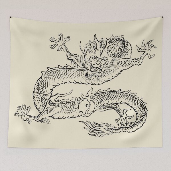 Item preview, Oriental Dragon Antique Drawing | Old-Style Illustration designed and sold by freshlypeeled.