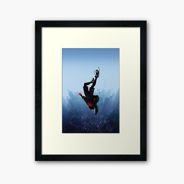 Miles Morales jump Framed Art Print
