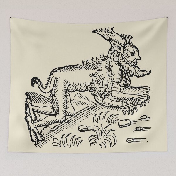Item preview, Turning Werewolf Antique Drawing | Old-Style Illustration designed and sold by freshlypeeled.