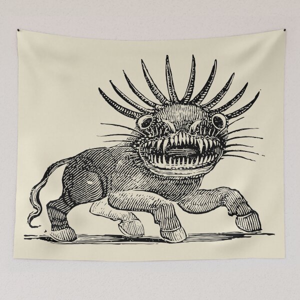 Item preview, Horn Beast Antique Drawing | Old-Style Illustration designed and sold by freshlypeeled.