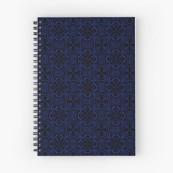 Item preview, Star and Flower Motif - Blue On Black designed and sold by Blenderbeetle.