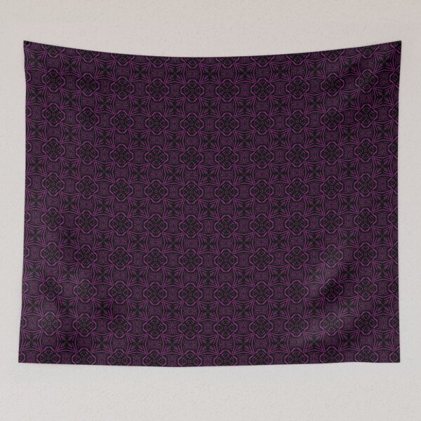 Item preview, Star and Flower Motif - Purple On Black designed and sold by Blenderbeetle.