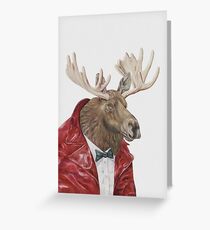 Tarjeta de felicitación Alces en cuero