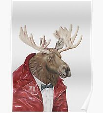 Moose in Leather Poster
