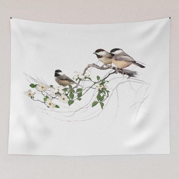 Item preview, Chickadees On Flowering Branch designed and sold by Salmoneggs.