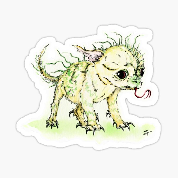 Item preview, Baby Chupacabra Cryptid Monster designed and sold by ShaylaVieArt.