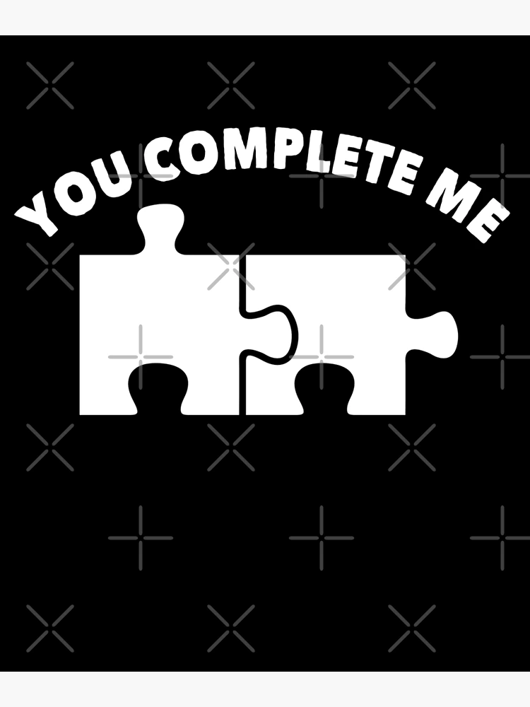 You Complete Me Metallic Puzzle Pieces Card