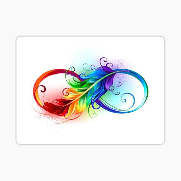 Item preview, Infinity Symbol with Rainbow Feather designed and sold by Blackmoon9.