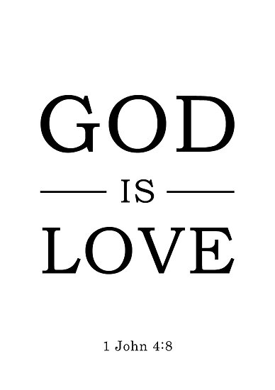 "1 John 4:8, God is love, Bible Verse" Posters by Tiny Seed Printables