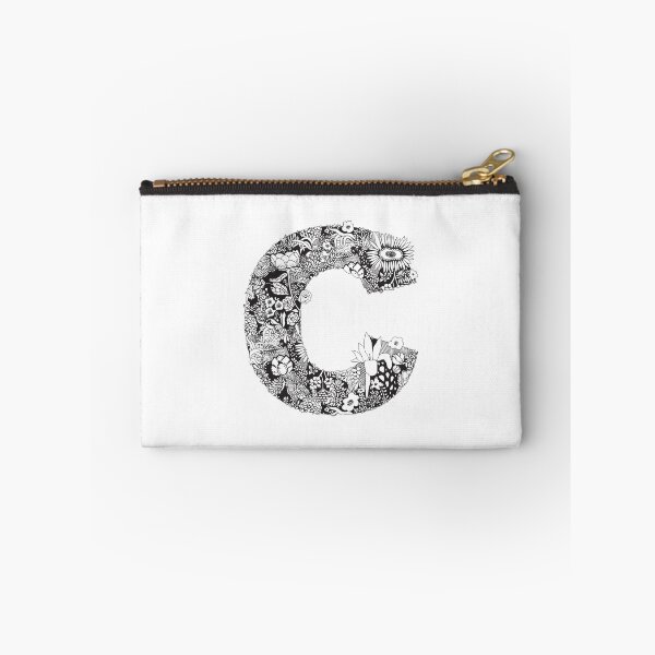 Item preview, Letter C | Black and white | Flower Pattern | Typography | Name art | Custom designed and sold by hayleylauren.