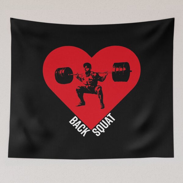 Item preview, Back Squat with Heart - Sports - Gym - Fitness designed and sold by BrunoWeicker.