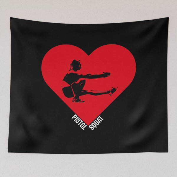 Item preview, Pistol Squat with Heart - Sports - Gym - Fitness - Tagcloud designed and sold by BrunoWeicker.