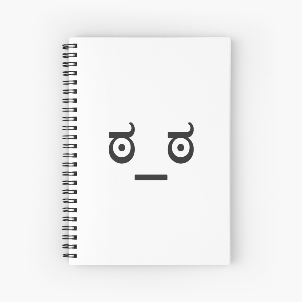 Look Of Disapproval Kawaii Face Text Emojii Black And White Background Hd High Quality Online Store Spiral Notebook By Iresist Redbubble