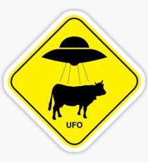 UFO traffic hazard sign Sticker