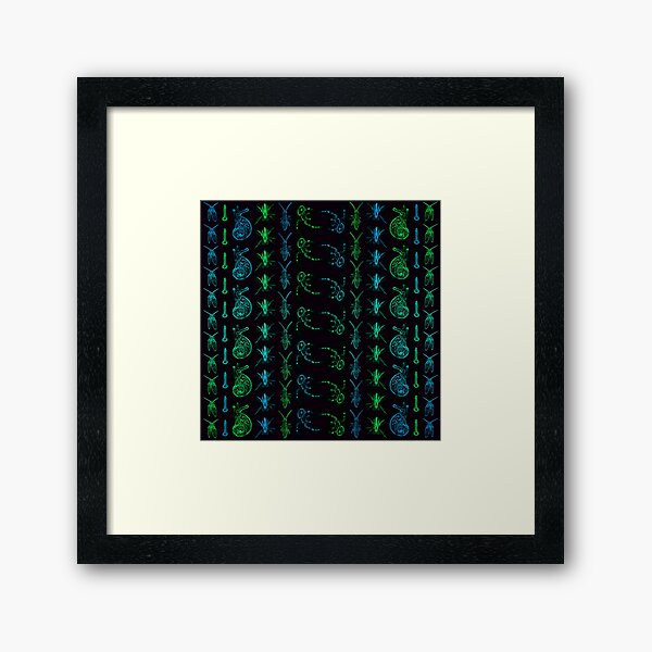 Neon Insect Stripes 1 Framed Art Print