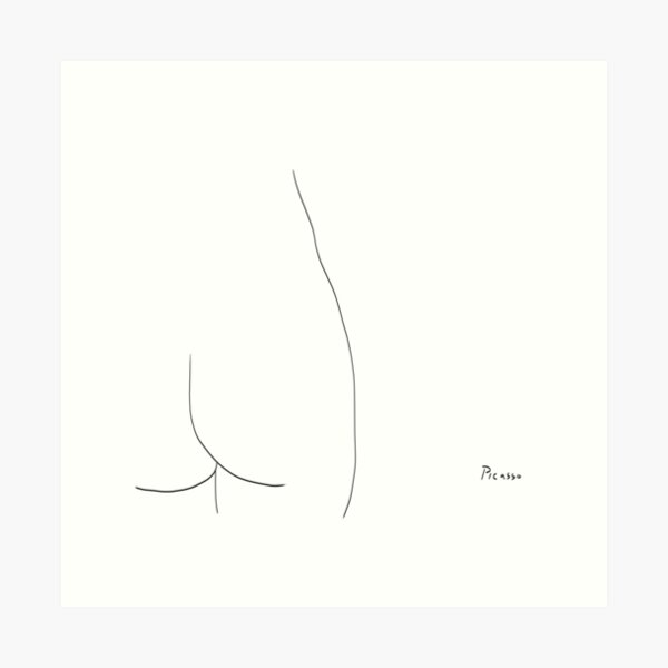 Picasso Line Art - Butt Art Print