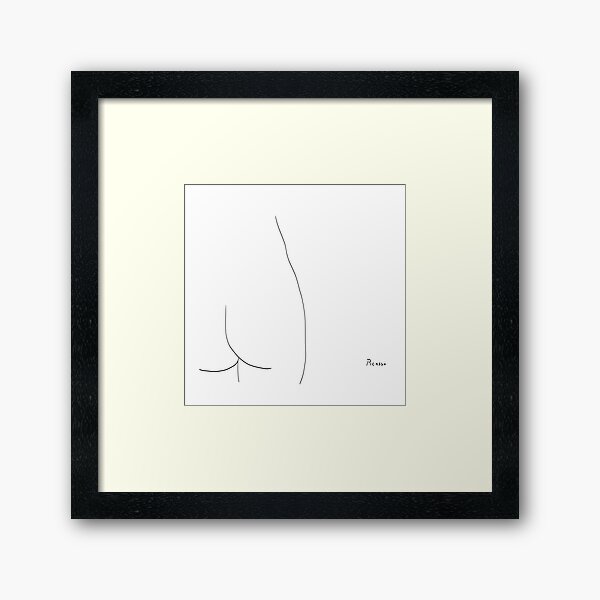 Picasso Line Art - Butt Framed Art Print