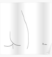 Picasso Line Art - Butt Poster